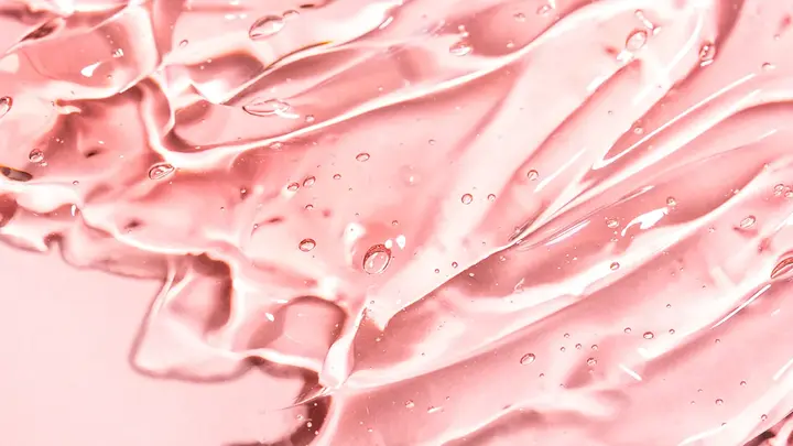 Conductive gel beautifully smeared on a pink backgorund